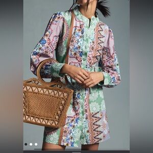 Kachel Buttondown Mini Dress Sz KL (Anthropologie)